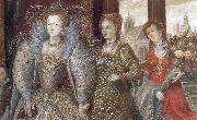 unknow artist Queen Elizabeth i leads in Peace and Plenty from a Garden France oil painting reproduction